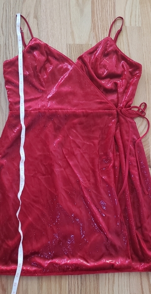 BCBG NEW RED VELVET COCKTAIL DRESS - Picture 3 of 8
